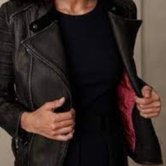 Banana Republic Leather Moto Jacket - new with tags - Picture 2 of 3